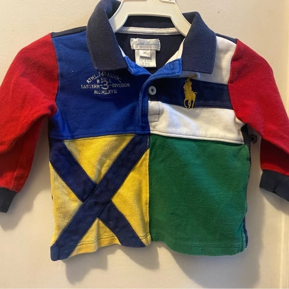 Ralph Lauren Colorblock Long Sleeve Polo Shirt